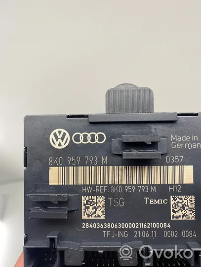 Audi A4 S4 B8 8K Oven keskuslukituksen ohjausyksikön moduuli 8K0959793M