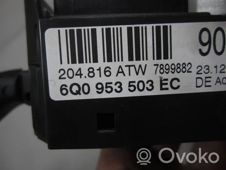 Volkswagen Polo V 6R Interruptor/palanca de limpiador de luz de giro 6Q0953503EC