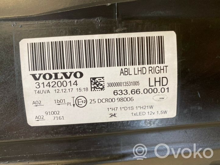 Volvo S80 Lampy przednie / Komplet 31420014