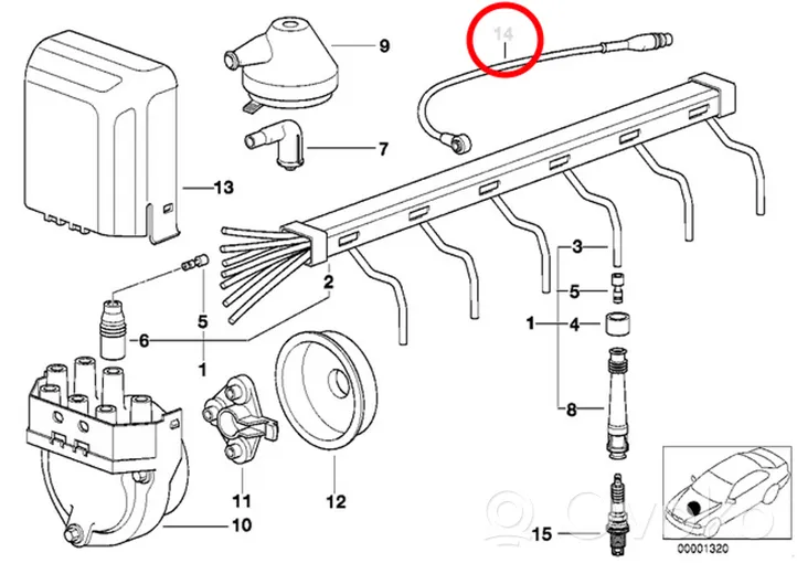 BMW 7 E23 Conectores para la bujía 12121289825