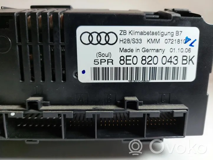 Audi A4 S4 B7 8E 8H Panel klimatyzacji 8E0820043BK