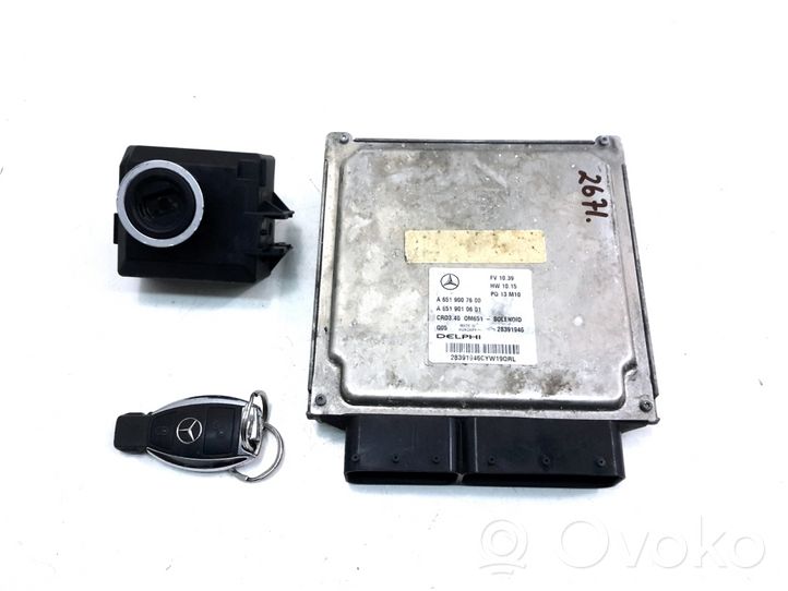 Mercedes-Benz B W246 W242 Kit centralina motore ECU e serratura 