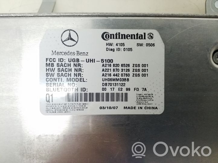 Mercedes-Benz S W221 Bluetoothin ohjainlaite/moduuli A2168206526