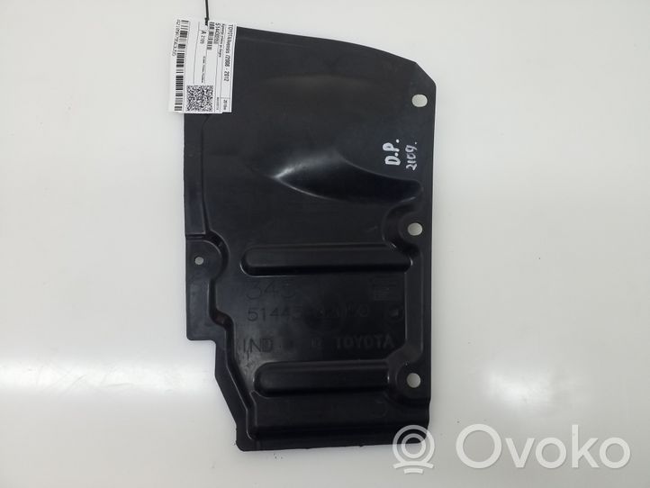 Toyota Avensis T270 Protezione anti spruzzi/sottoscocca del motore 5144302050