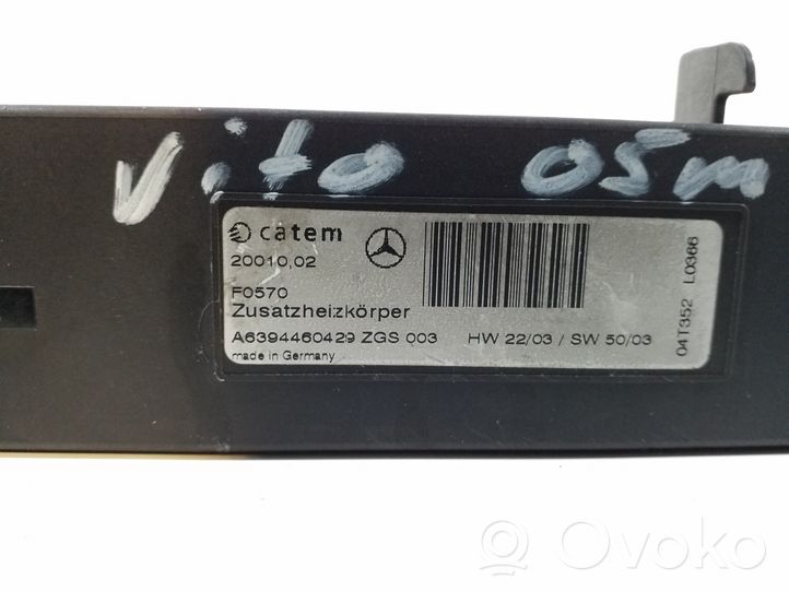Mercedes-Benz Vito Viano W639 Sähköinen ohjaamon lämmittimen säteilylämmitin A6394460429