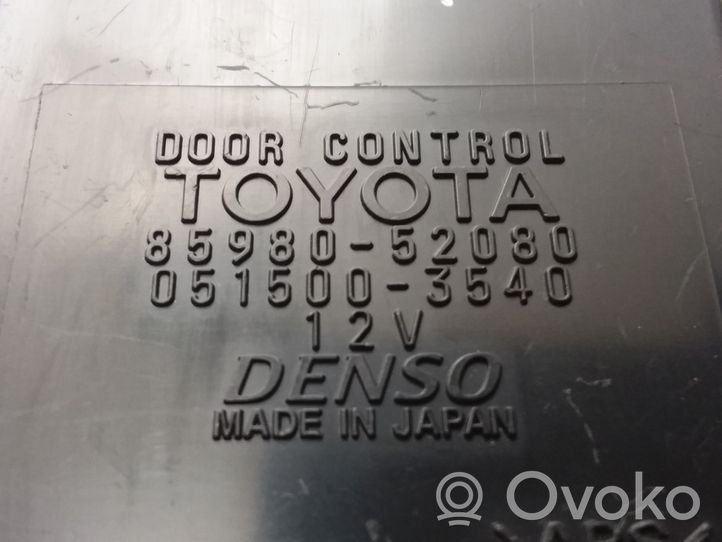 Toyota Yaris Door central lock control unit/module 8598052080
