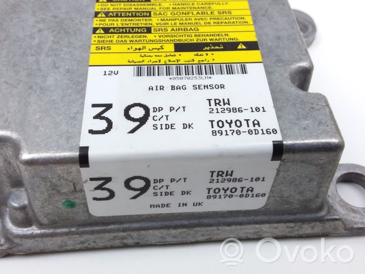 Toyota Yaris Sterownik / Moduł Airbag 212986101