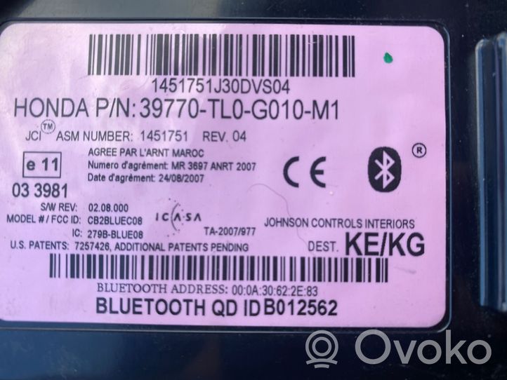 Honda Accord Moduł / Sterownik Bluetooth 39770TL0G010M1