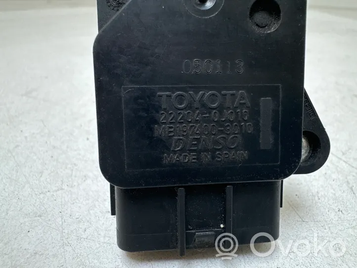 Toyota Corolla E120 E130 Przepływomierz masowy powietrza MAF 222040J010