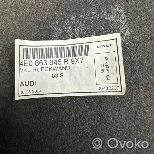 Audi A8 S8 D3 4E Muu vararenkaan verhoilun elementti 4E0863945B