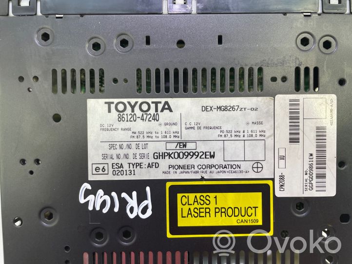 Toyota Prius (XW20) Radio/CD/DVD/GPS-pääyksikkö 8612047240