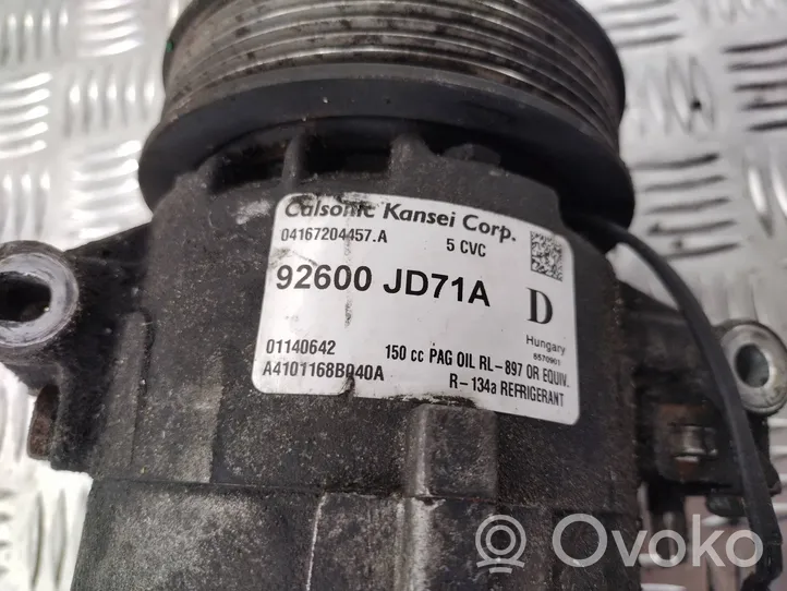 Nissan X-Trail T31 Compressore aria condizionata (A/C) (pompa) 92600JD71A