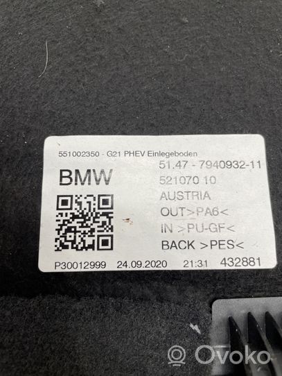 BMW 3 G20 G21 Tavaratilan kaukalon tekstiilikansi 794093211