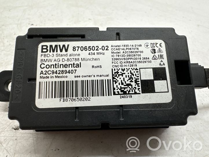 BMW 3 F30 F35 F31 Unité de commande / module de verrouillage centralisé porte 8706502