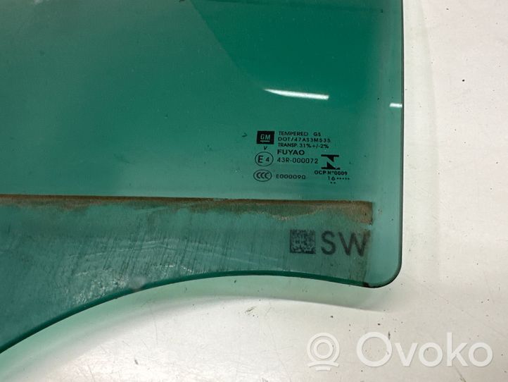 Opel Astra K Rear door window glass 