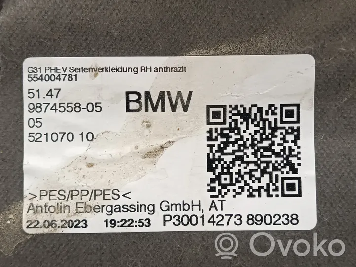 BMW 5 G30 G31 Rivestimento pannello laterale del bagagliaio/baule 9874558