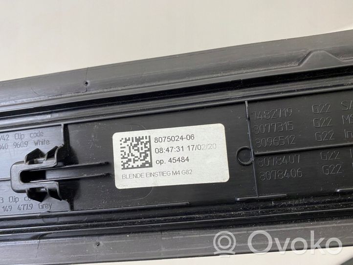 BMW M4 G82 G83 Etuoven kynnyksen suojalista 8075024