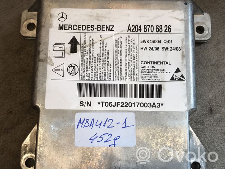 Mercedes-Benz C W204 Centralina/modulo airbag A2048706826