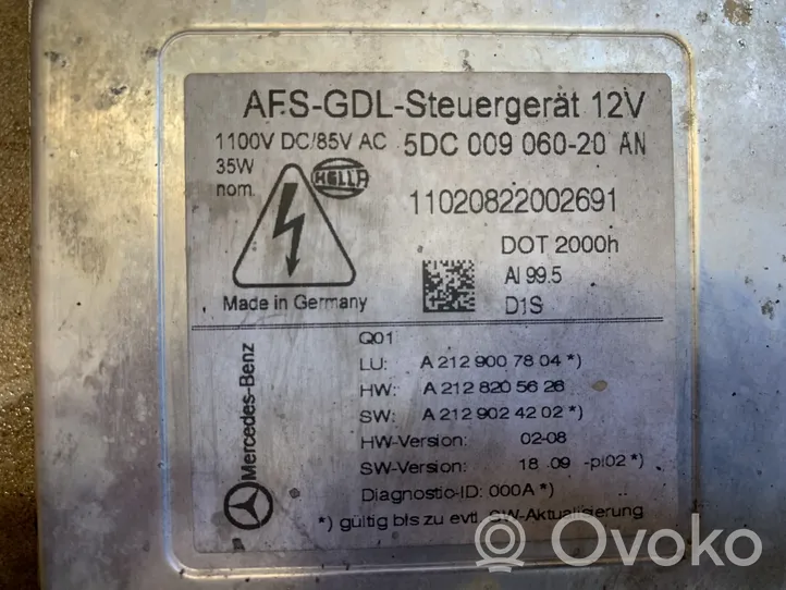 Mercedes-Benz E W212 Module de ballast de phare Xenon A2129007804