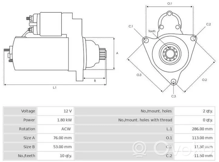 Volkswagen Bora Starteris 0001110057