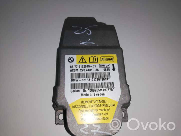 BMW 5 E60 E61 Module de contrôle airbag 9172019