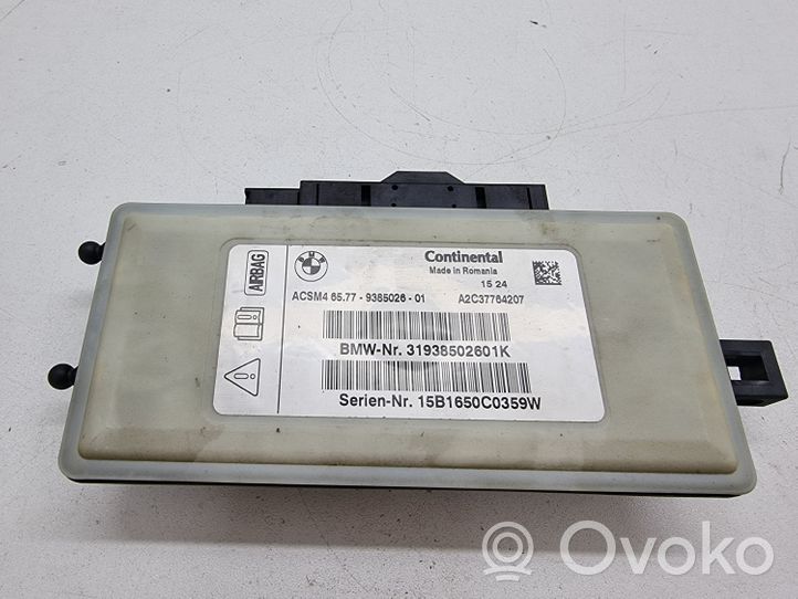 BMW 5 F10 F11 Centralina/modulo airbag 9385026