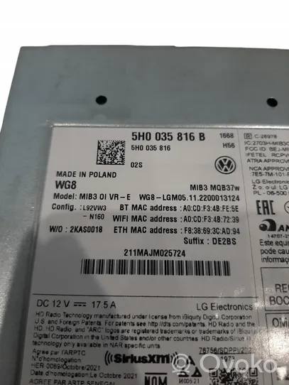 Volkswagen Golf VIII Unità principale autoradio/CD/DVD/GPS 5H0035816B