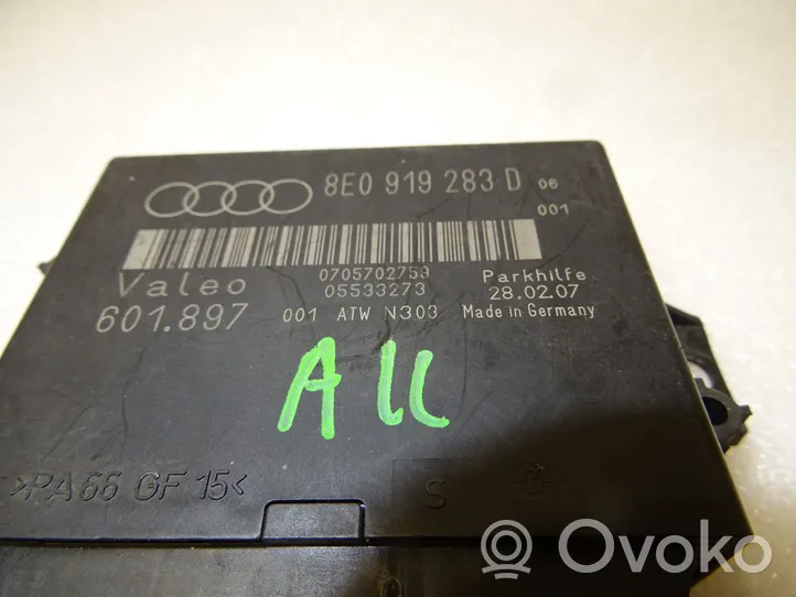 Audi A4 S4 B6 8E 8H Unité de commande, module PDC aide au stationnement 8E0919283D