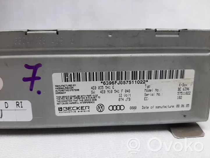 Audi A8 S8 D3 4E Controllo multimediale autoradio 4E0035541E