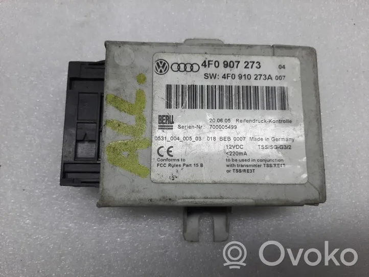 Audi A6 S6 C6 4F Module de pression des pneus 4F0907273