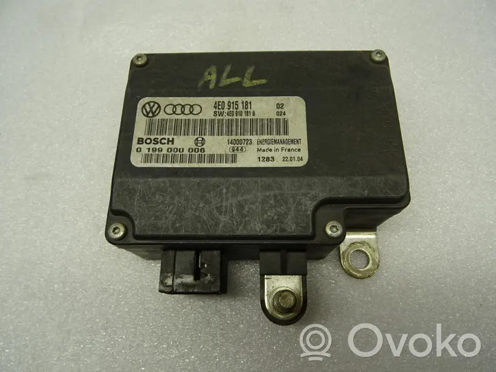 Audi A8 S8 D3 4E Module de contrôle de batterie 4E0915181