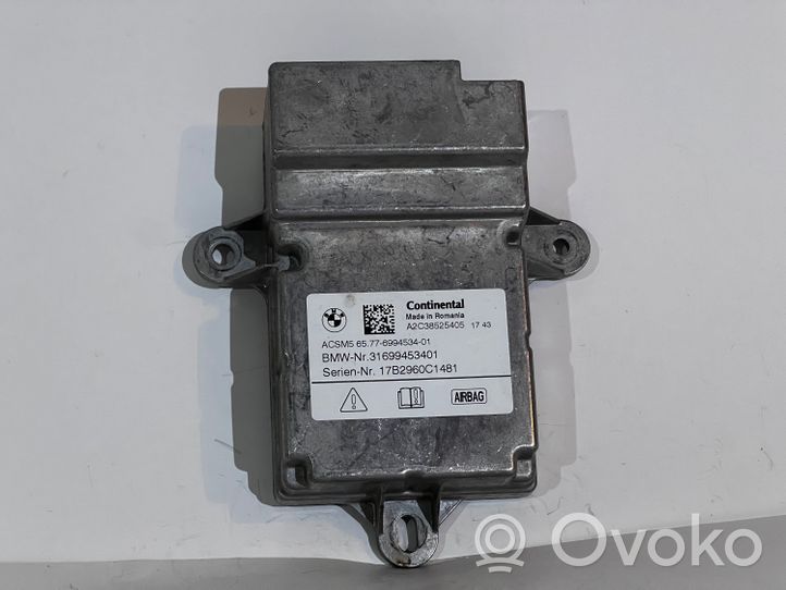 BMW 5 G30 G31 Module de contrôle airbag 6994534