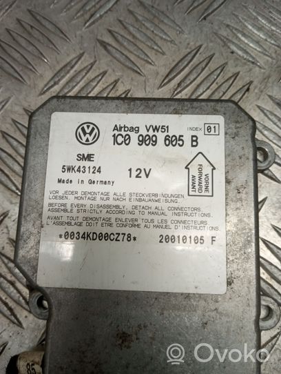 Volkswagen PASSAT B5 Turvatyynyn ohjainlaite/moduuli 1C0909605B