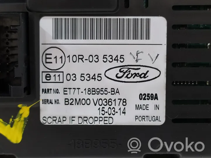 Ford Fiesta Écran d'affichage supérieur ET7T18B955BA