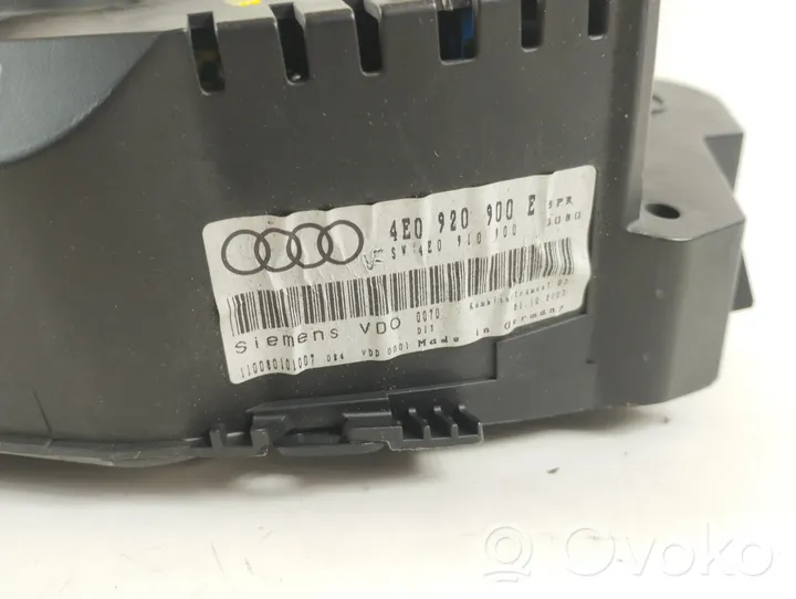 Audi A8 S8 D3 4E Tachimetro (quadro strumenti) 4E0920900E