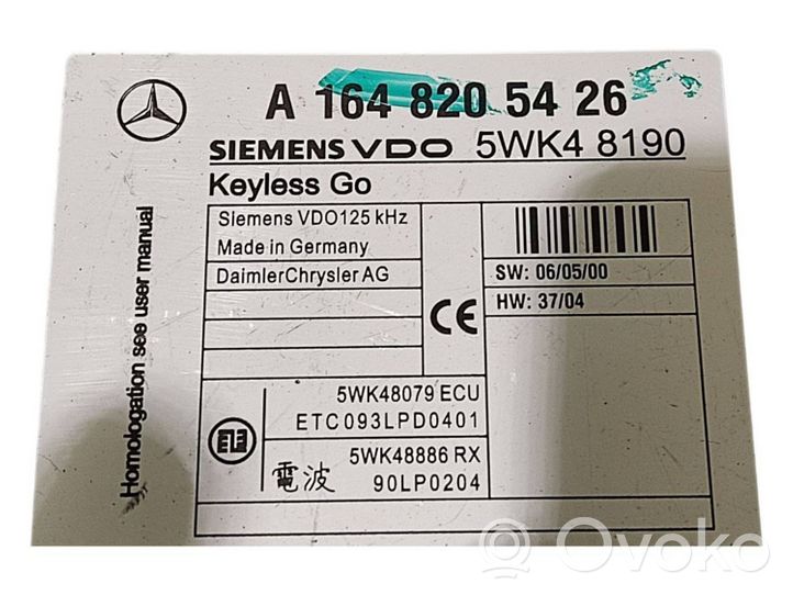 Mercedes-Benz GL X164 Avaimettoman käytön ohjainlaite/moduuli A1648205426
