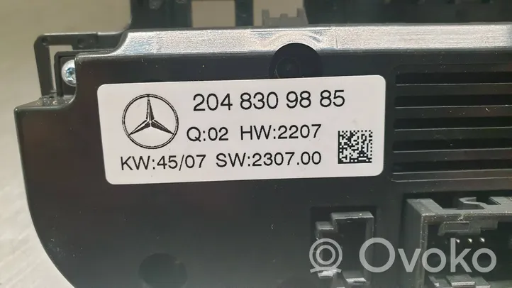 Mercedes-Benz C AMG W204 Gaisa kondicioniera / klimata kontroles / salona apsildes vadības bloks (salonā) 2048309885