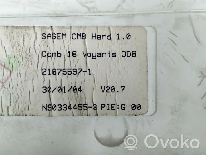 Citroen C3 Tachimetro (quadro strumenti) 9652008280G