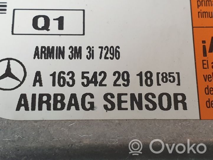 Mercedes-Benz ML W163 Centralina/modulo airbag A1635422918