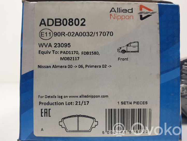 Nissan Almera N16 Klocki hamulcowe tylne ADB0802