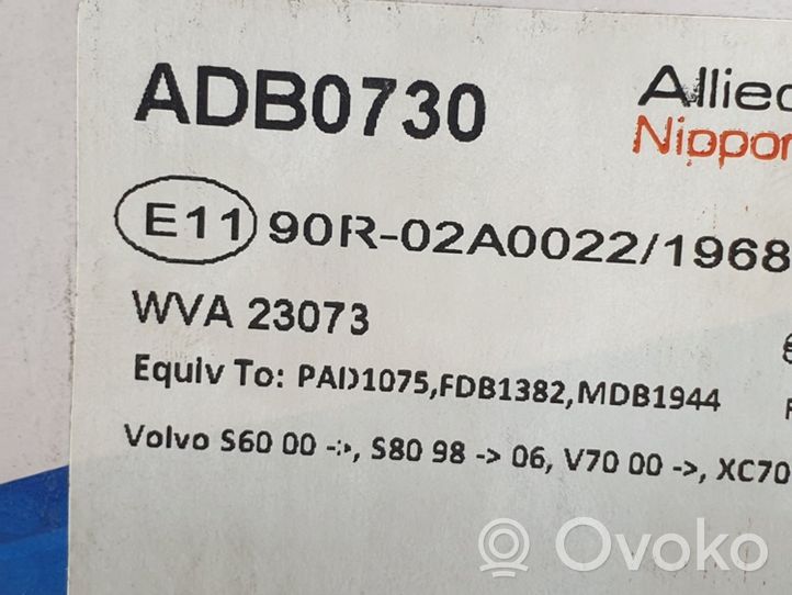 Volvo S60 Pastiglie del freno (posteriore) ADB0730