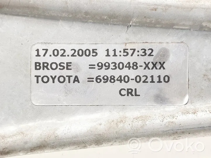 Toyota Corolla E120 E130 Takaoven ikkunan nostin moottorilla 6984002110