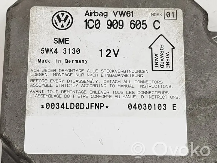 Volkswagen PASSAT B5.5 Centralina/modulo airbag 5WK43130