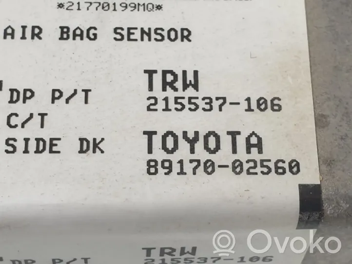 Toyota Auris 150 Turvatyynyn ohjainlaite/moduuli 215537106