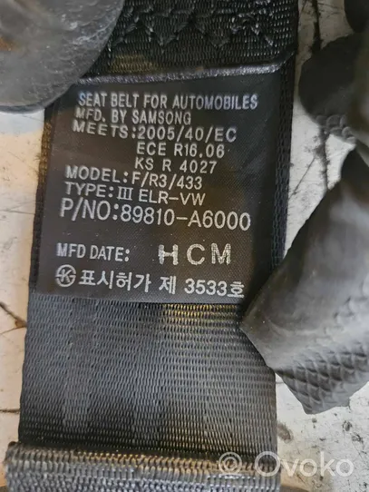 Hyundai i30 Ceinture de sécurité arrière 89810A6000