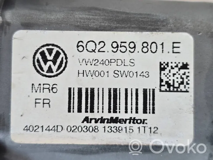 Volkswagen Polo IV 9N3 Priekinio el. lango pakėlimo mechanizmo komplektas 6Q2959801E
