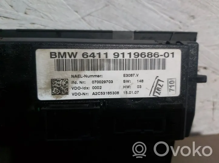 BMW 3 E90 E91 Unité de contrôle climatique 9119686