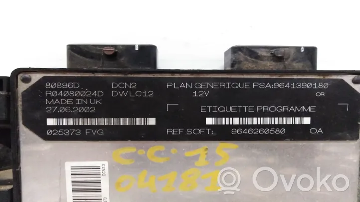 Citroen C15 Sterownik / Moduł ECU 9641390180