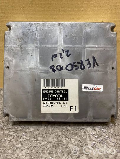 Toyota Verso Centralina/modulo motore ECU 896610F111