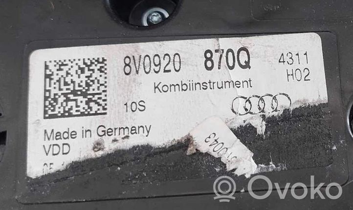 Audi A3 S3 8V Spidometrs (instrumentu panelī) 8V0920870Q